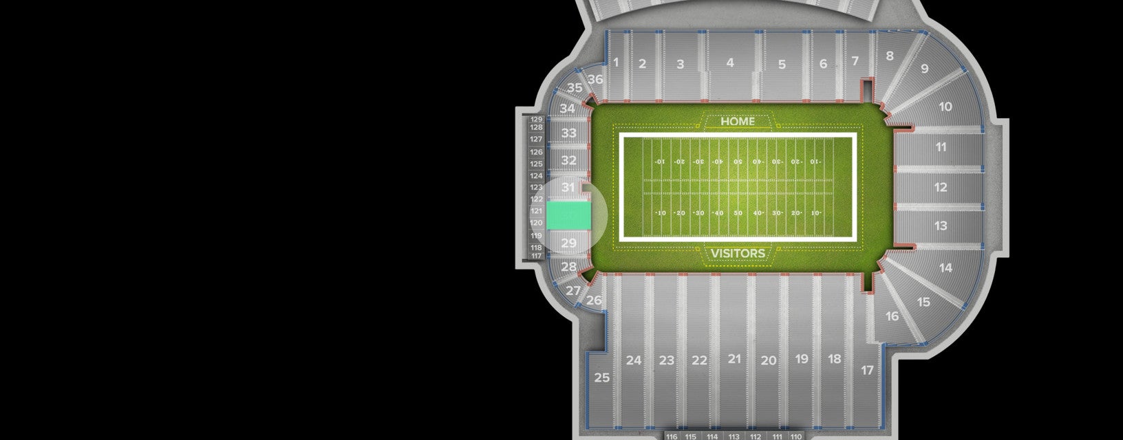 Seat view from Lower North End Zone