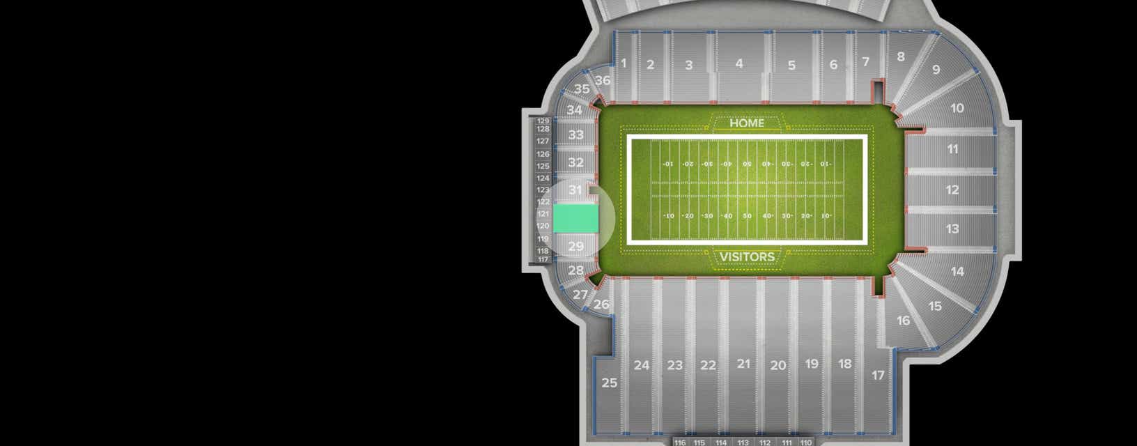 Seat view from Lower North End Zone
