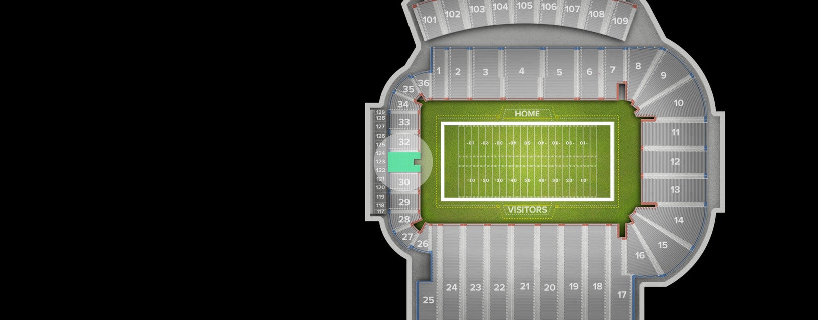Seat view from Lower North End Zone