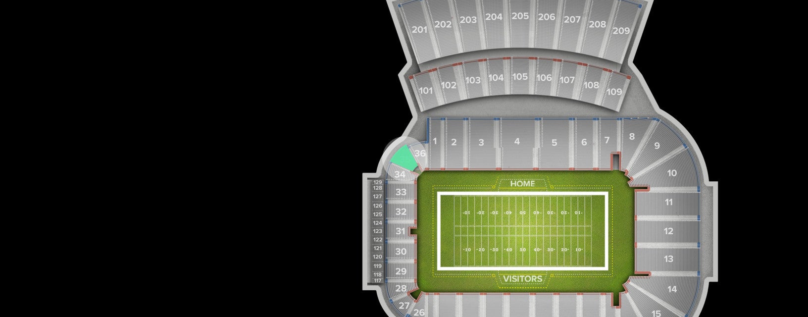 Seat view from Lower North End Zone
