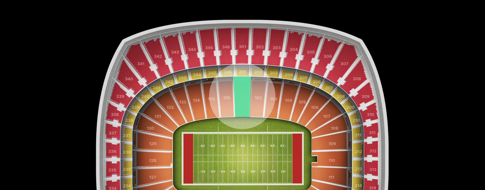 Seat view from Field Sideline Fifty