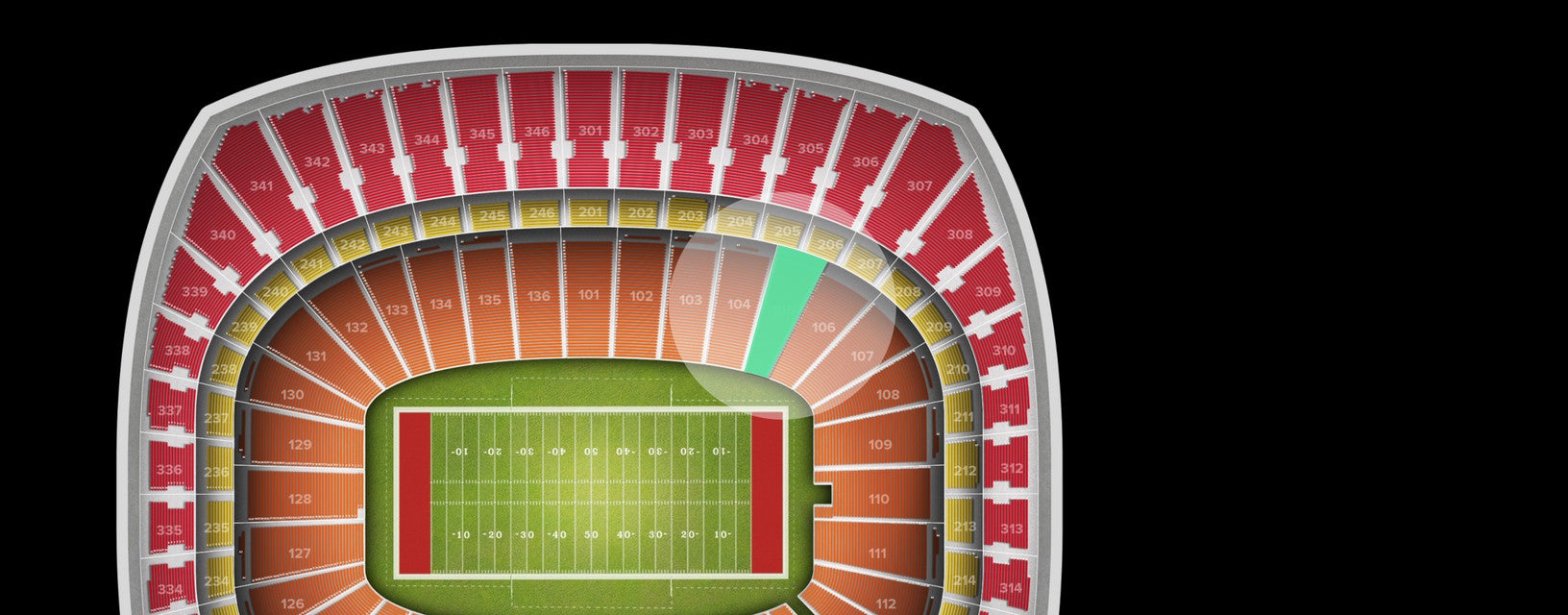 Seat view from Field Redzone