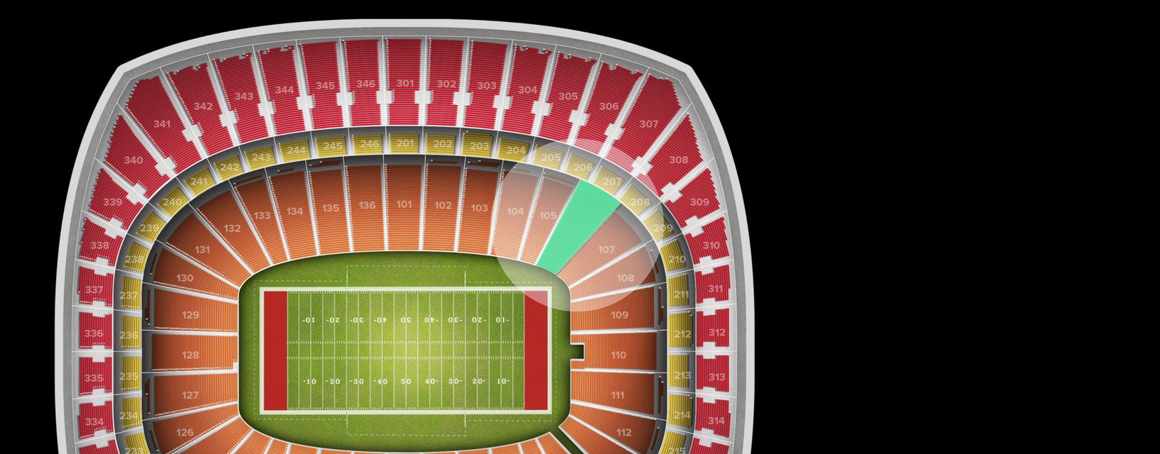 Seat view from Field Redzone