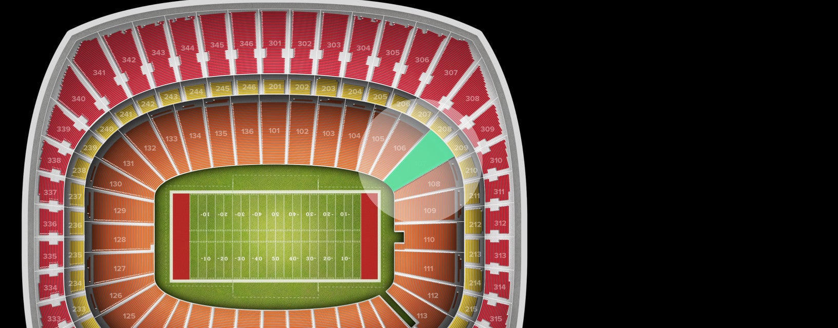 Seat view from Field Redzone