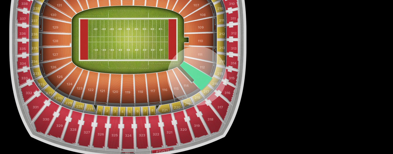 Seat view from Field Redzone