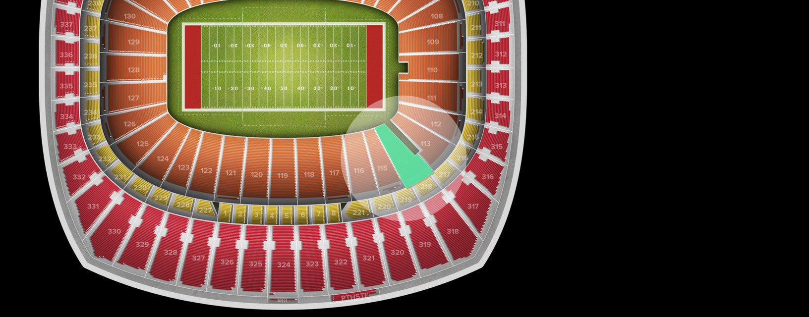 Seat view from Field Redzone