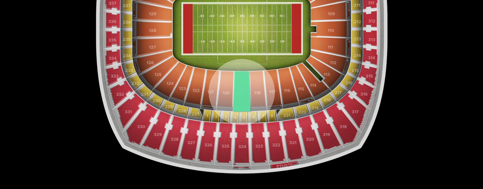 Seat view from Field Sideline Fifty