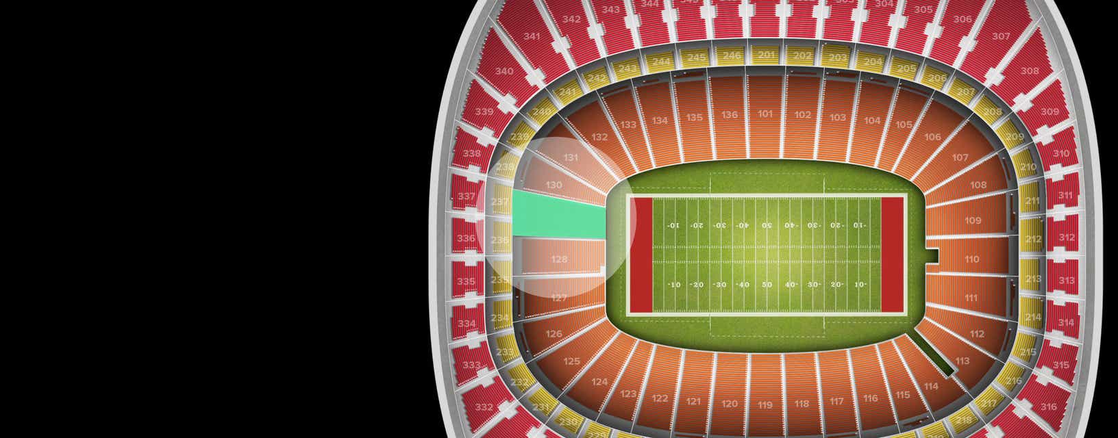 Seat view from Field Touchdown Zone