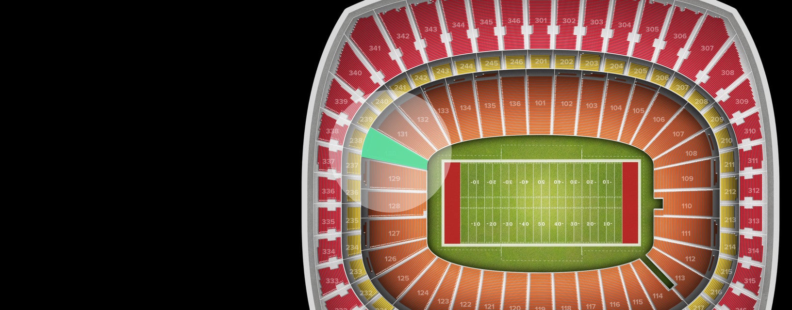 Seat view from Field Touchdown Zone