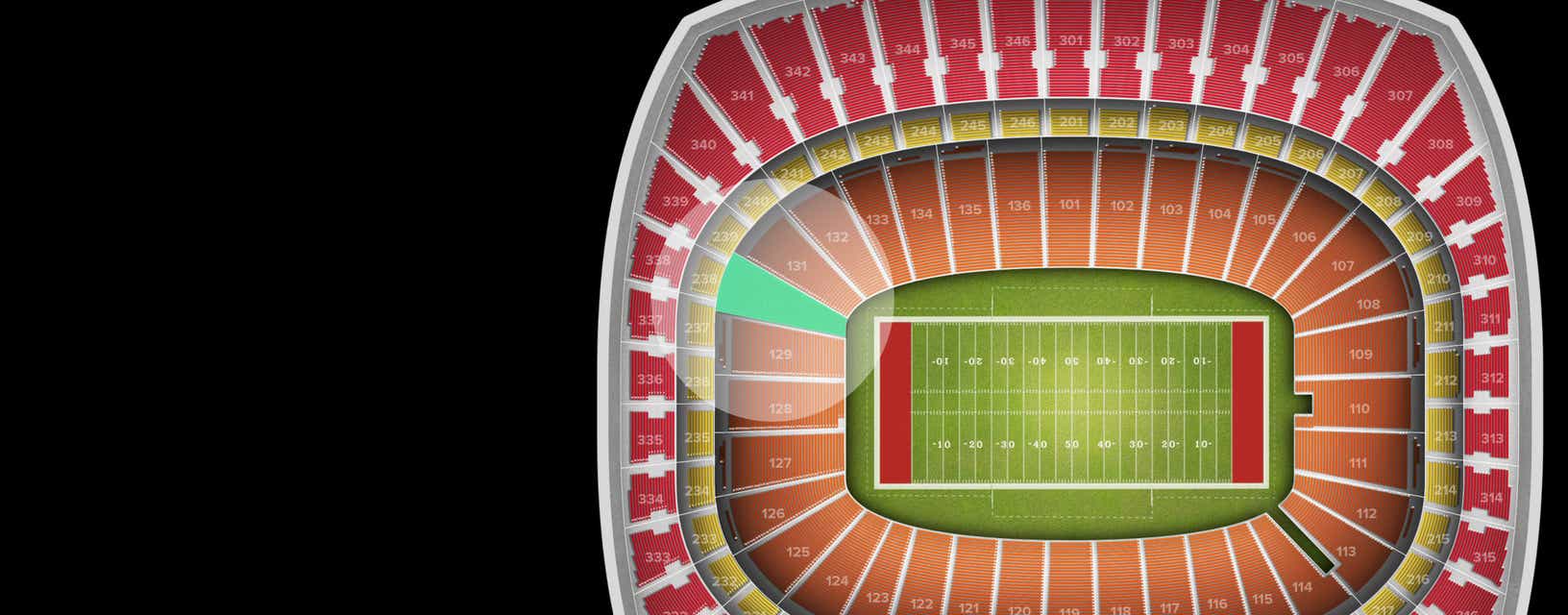 Seat view from Field Touchdown Zone