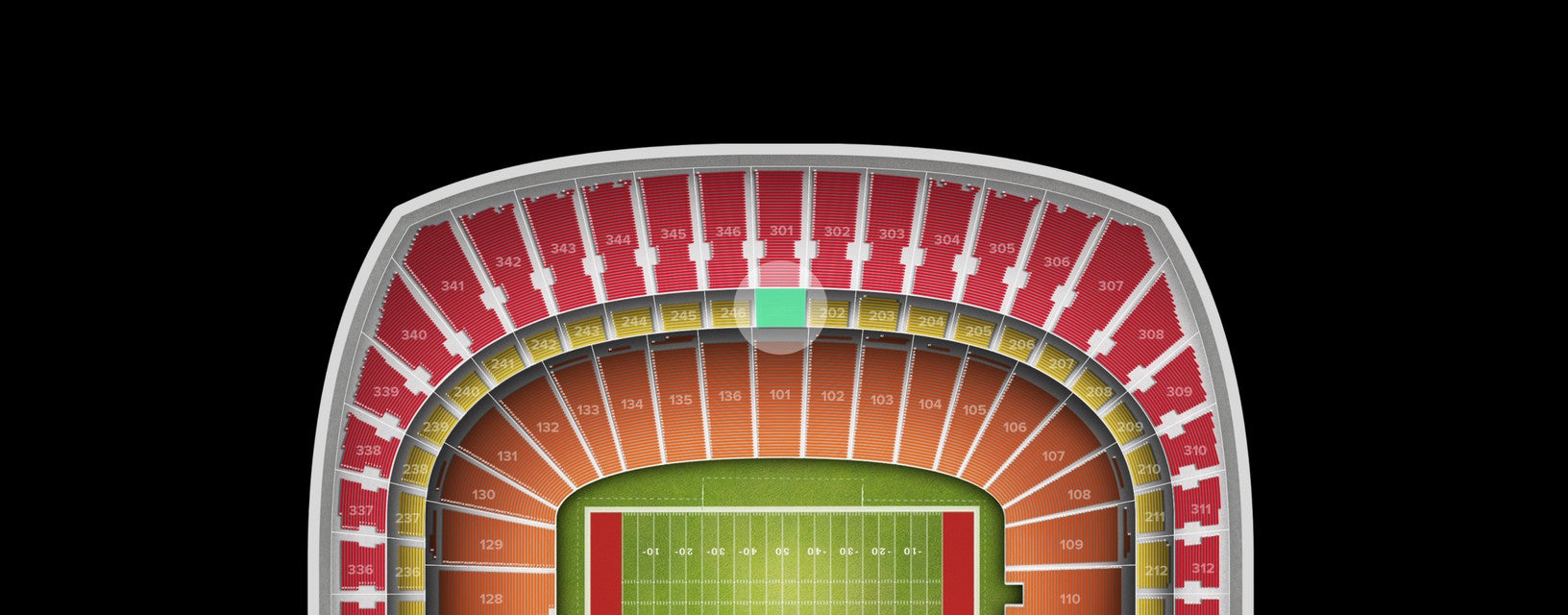 Seat view from Sideline Select Fifty