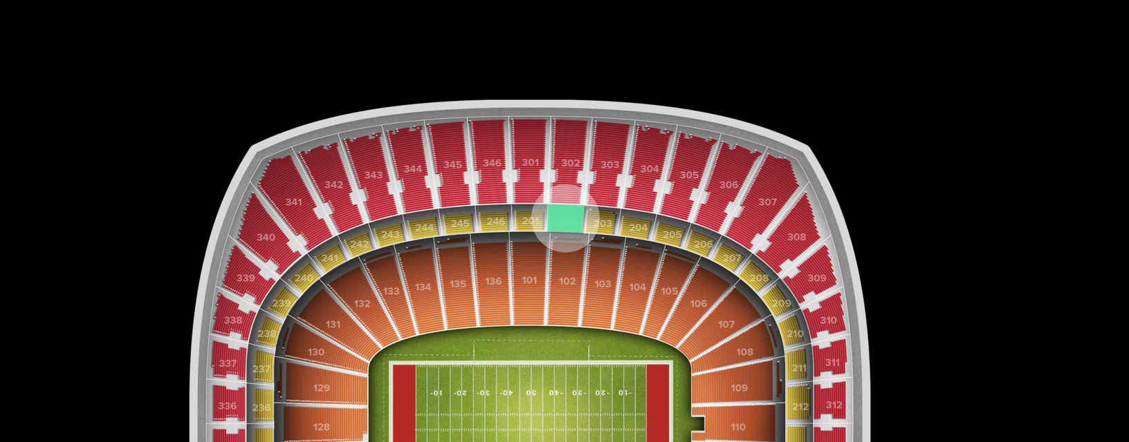 Seat view from Sideline Select Fifty