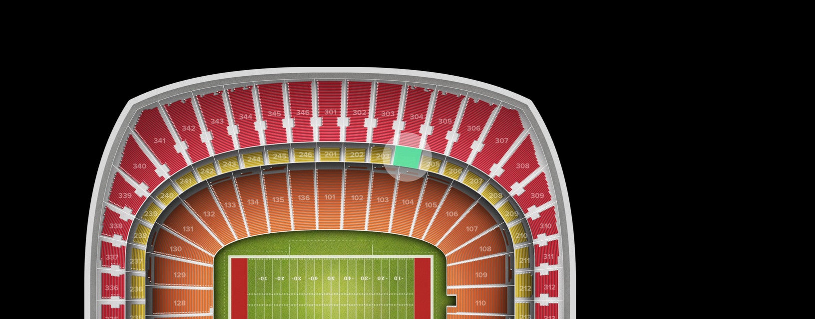 Seat view from Sideline Select