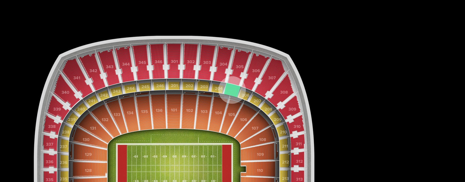 Seat view from Sideline Select