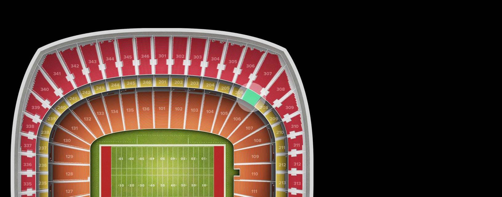 Seat view from Redzone