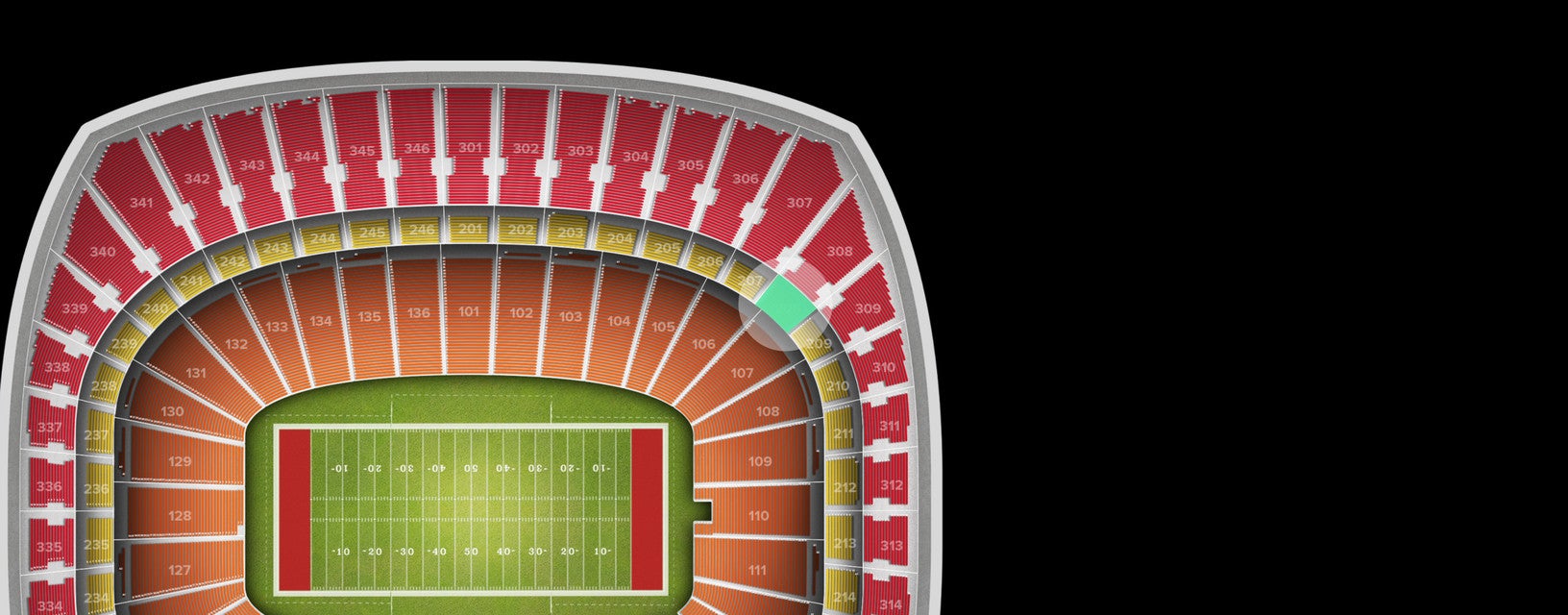 Seat view from Touchdown Zone