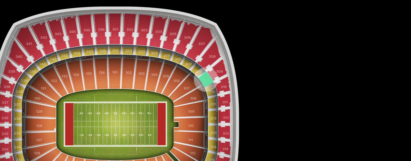 Seat view from Touchdown Zone