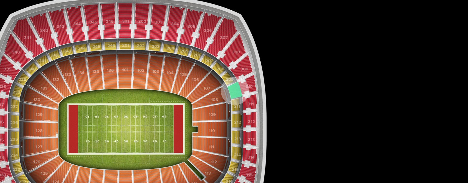 Seat view from Touchdown Zone