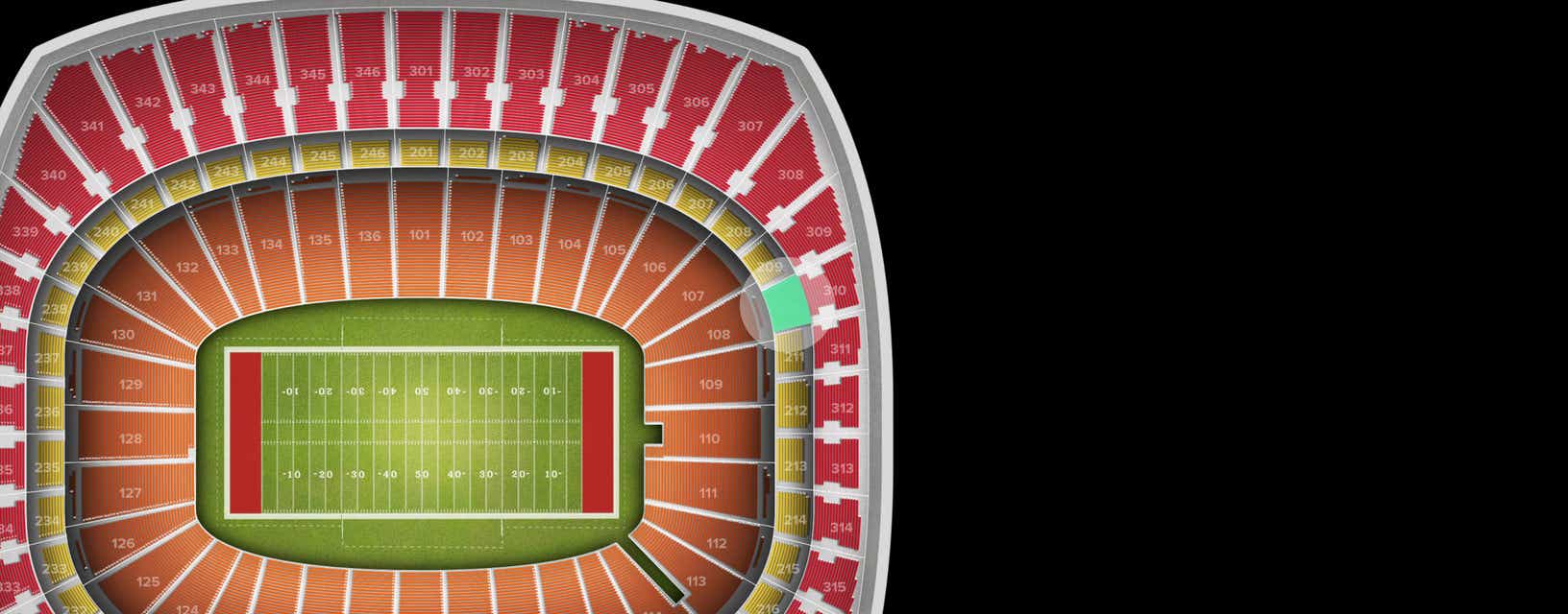 Seat view from Touchdown Zone