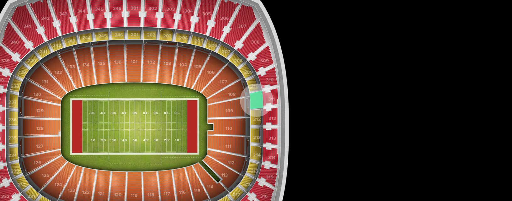 Seat view from Touchdown Zone