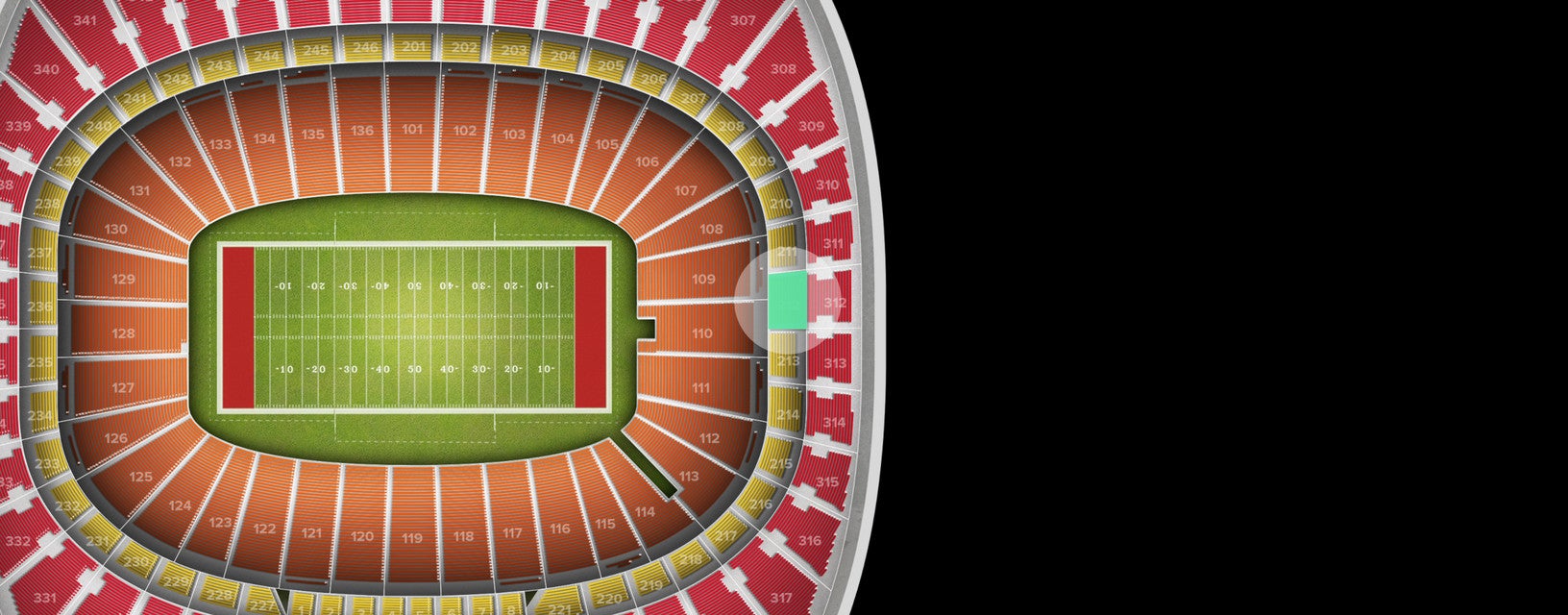 Seat view from Touchdown Zone