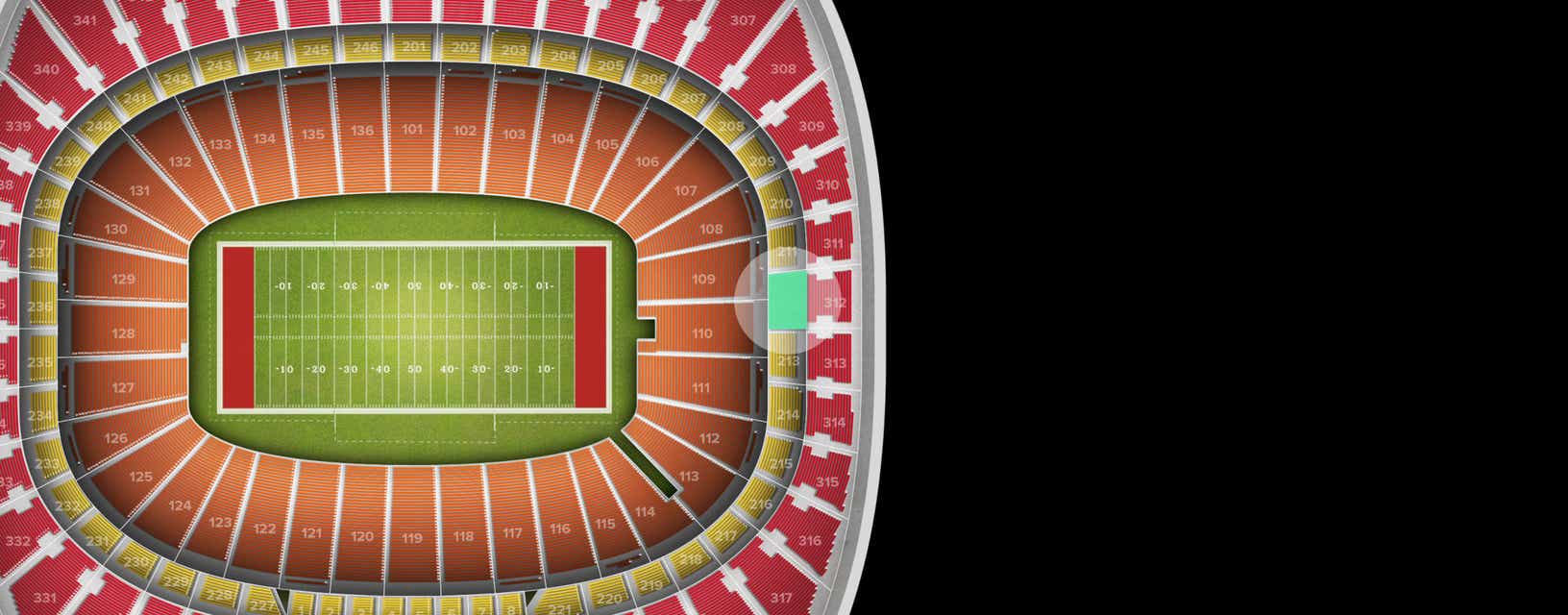 Seat view from Touchdown Zone