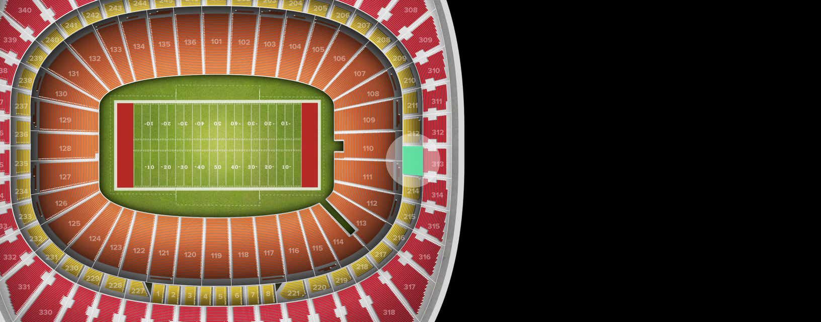 Seat view from Touchdown Zone