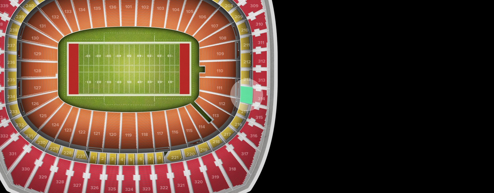 Seat view from Touchdown Zone