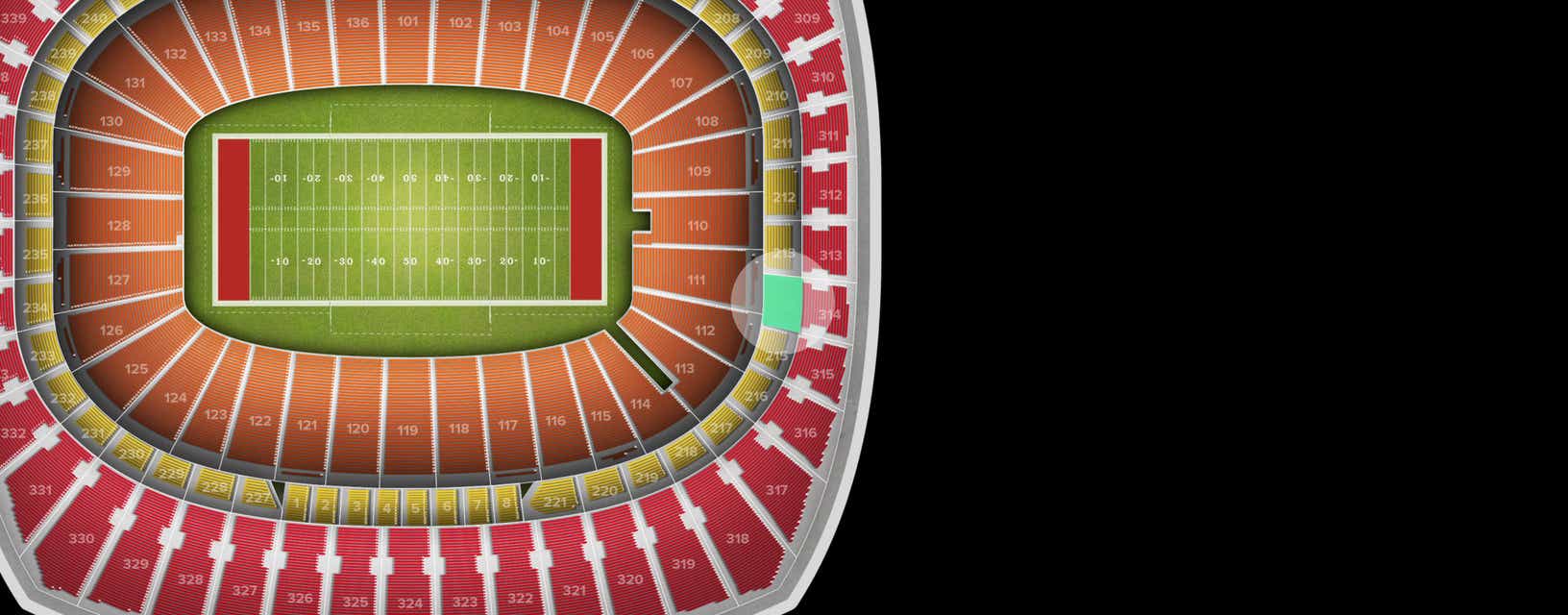 Seat view from Touchdown Zone