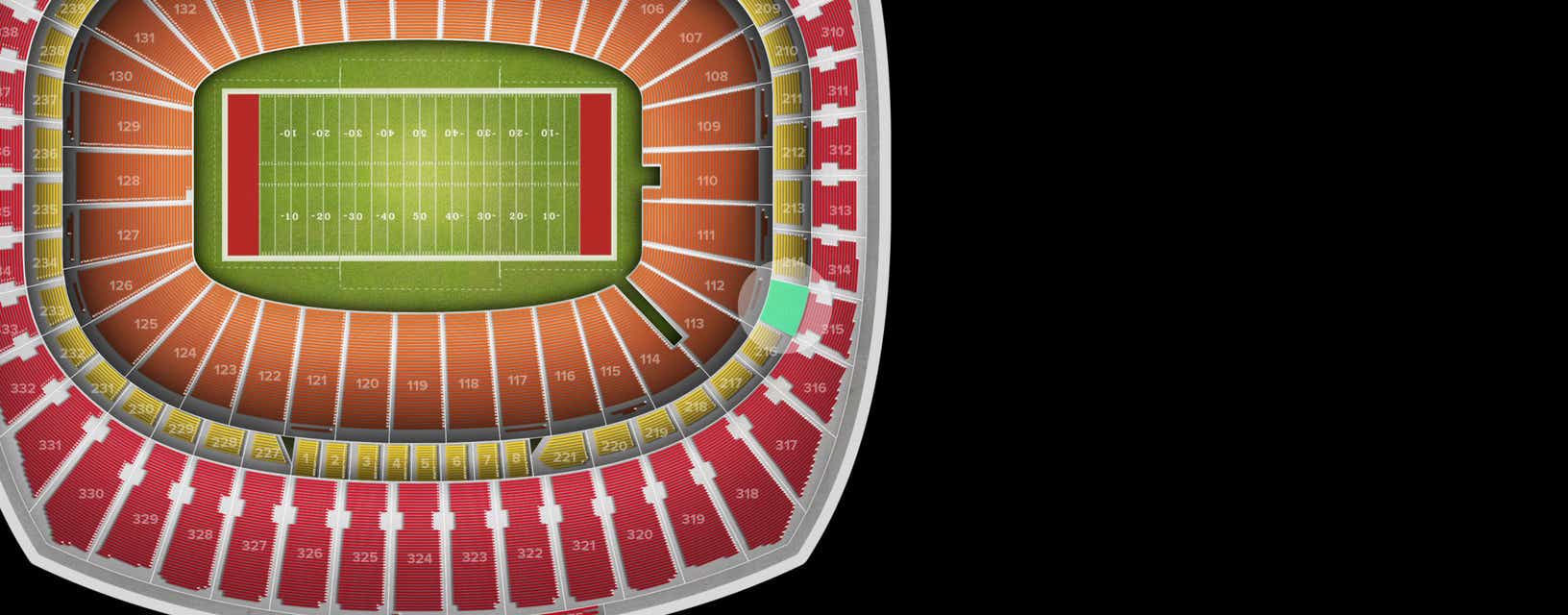 Seat view from Touchdown Zone