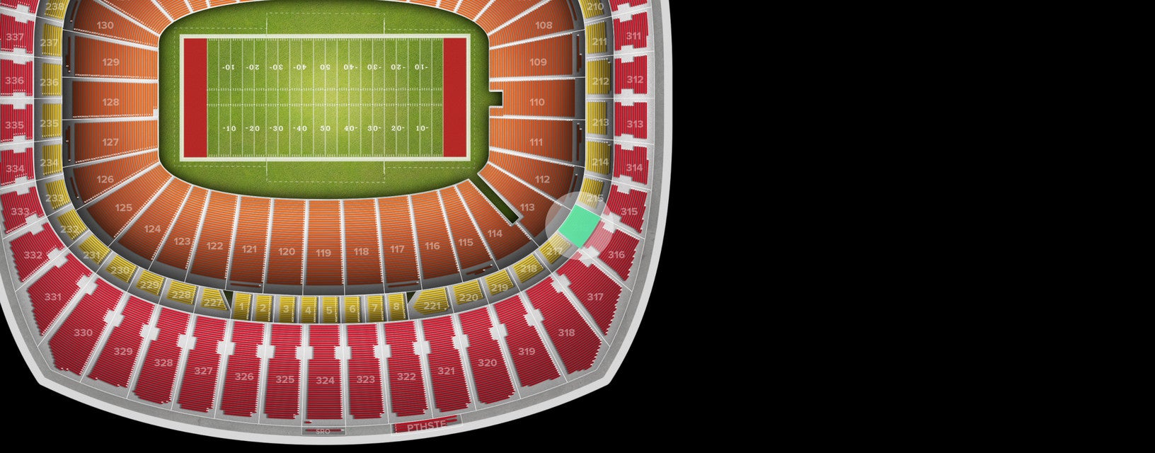 Seat view from Touchdown Zone