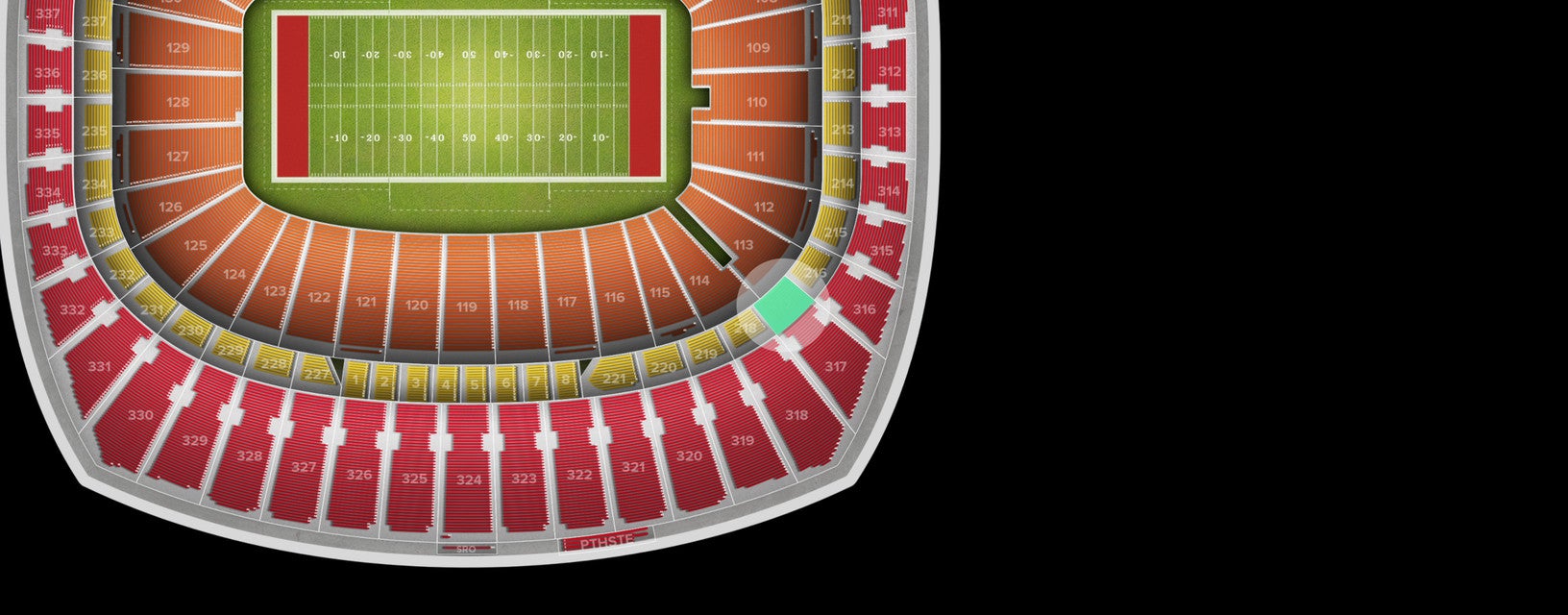 Seat view from Touchdown Zone
