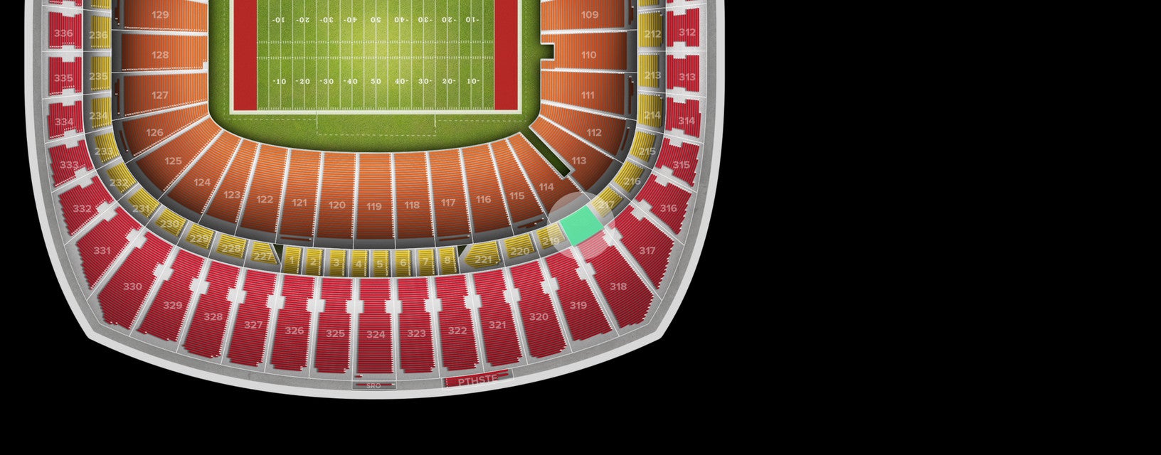 Seat view from Redzone