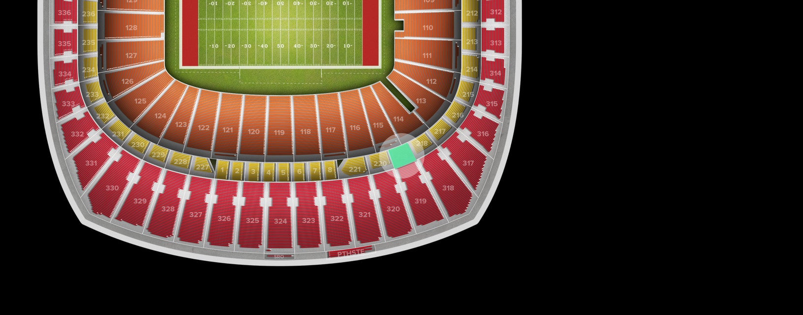 Seat view from Redzone
