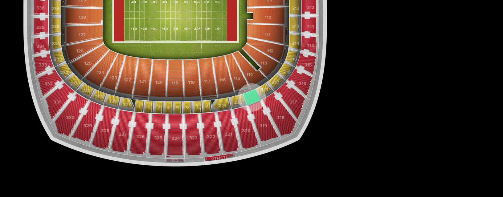 Seat view from Redzone