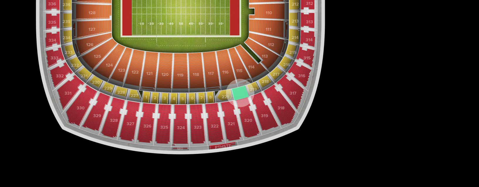 Seat view from Sideline Select