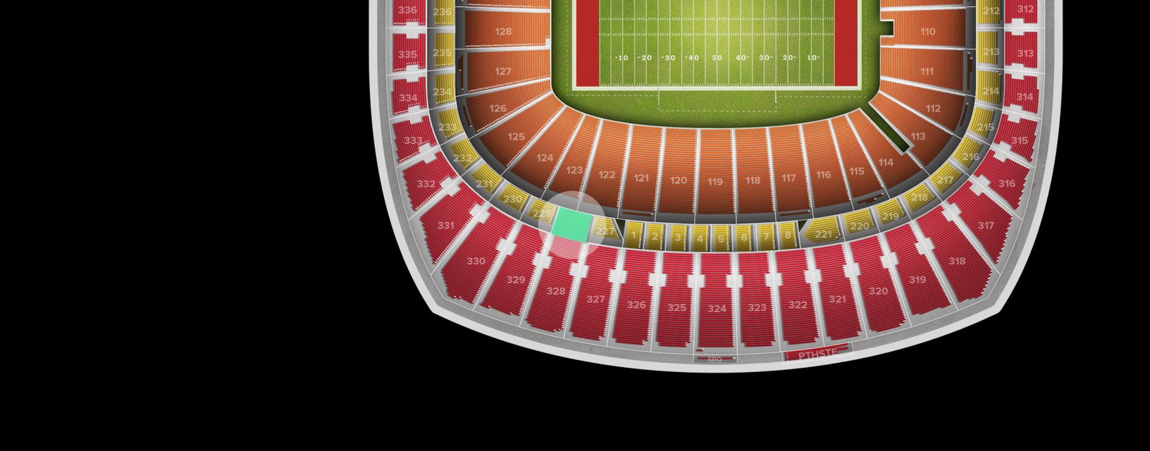 Seat view from Sideline Select