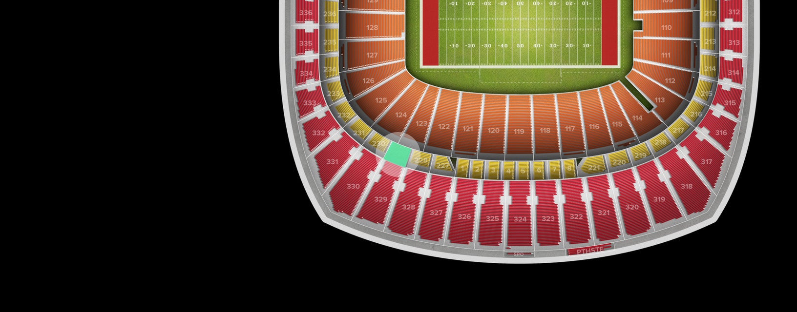 Seat view from Redzone