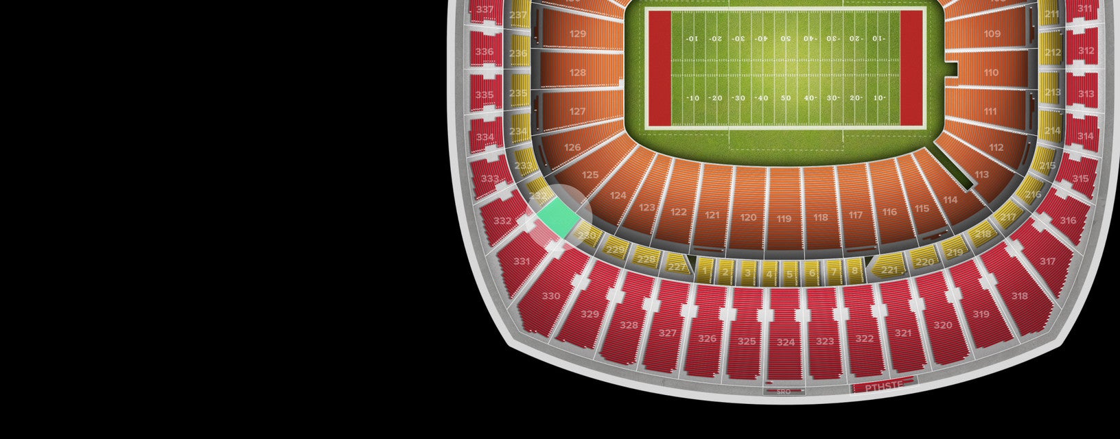 Seat view from Touchdown Zone