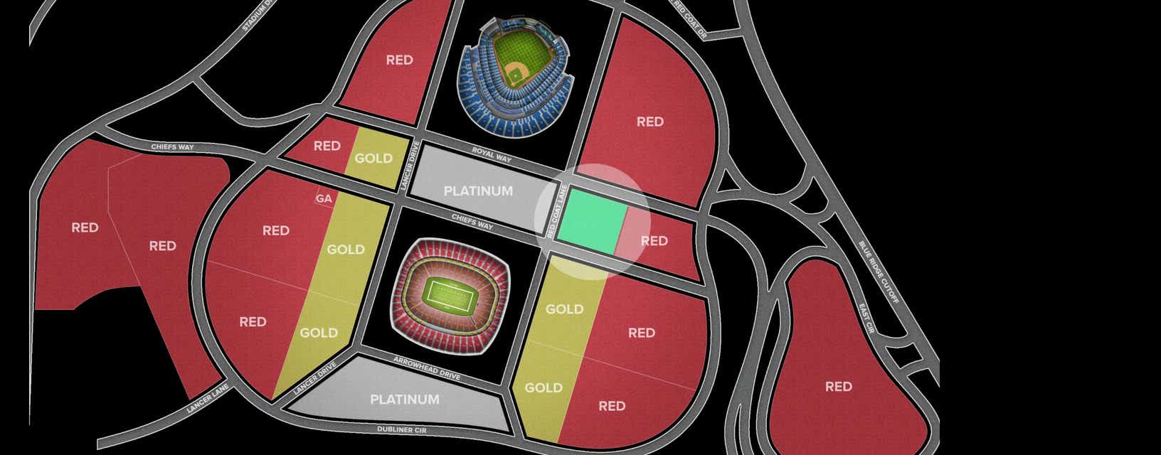 Seat view from Gold Lots
