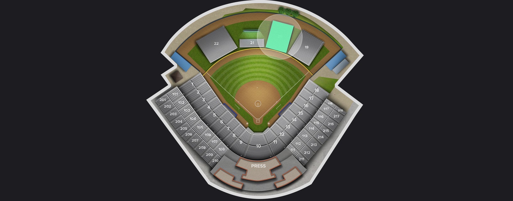 Seat view from Outfield
