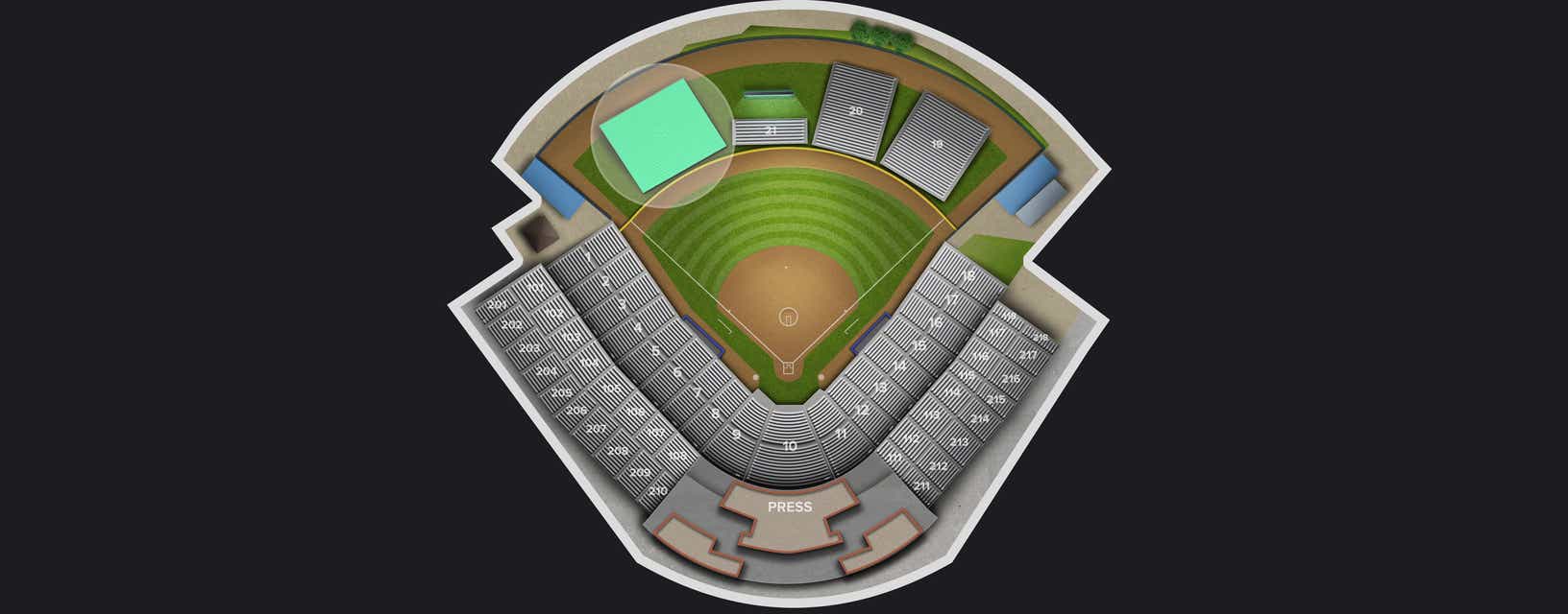 Seat view from Outfield