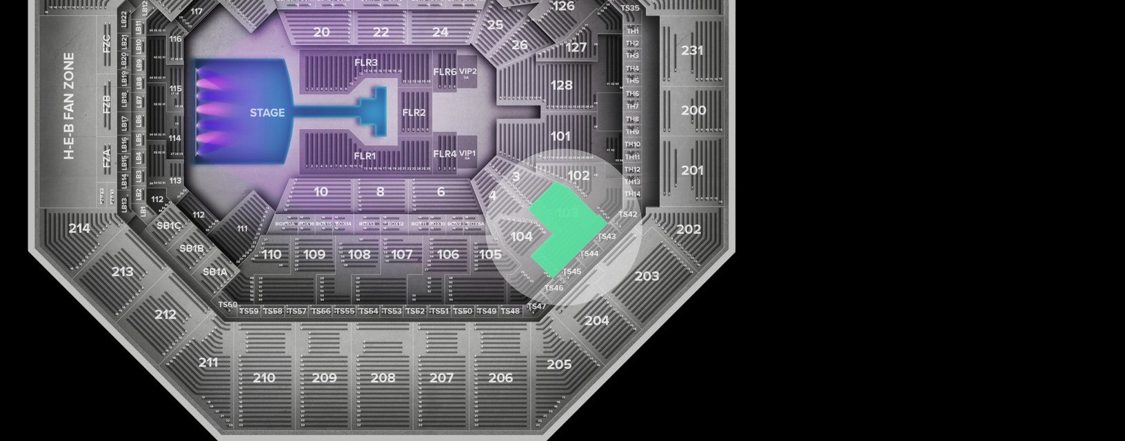 Seat view from Middle