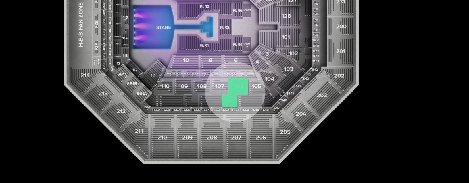 Seat view from Middle