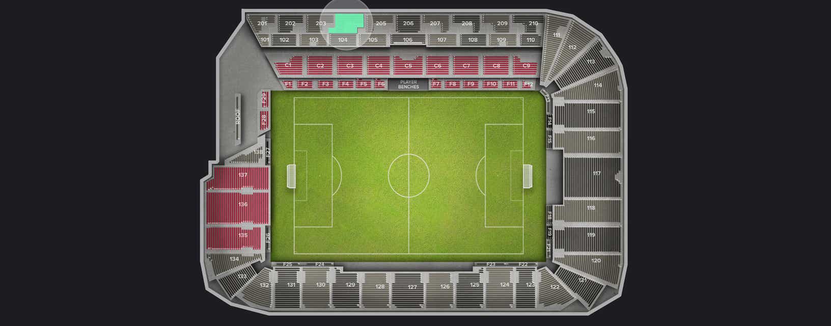 Seat view from Upper Sideline