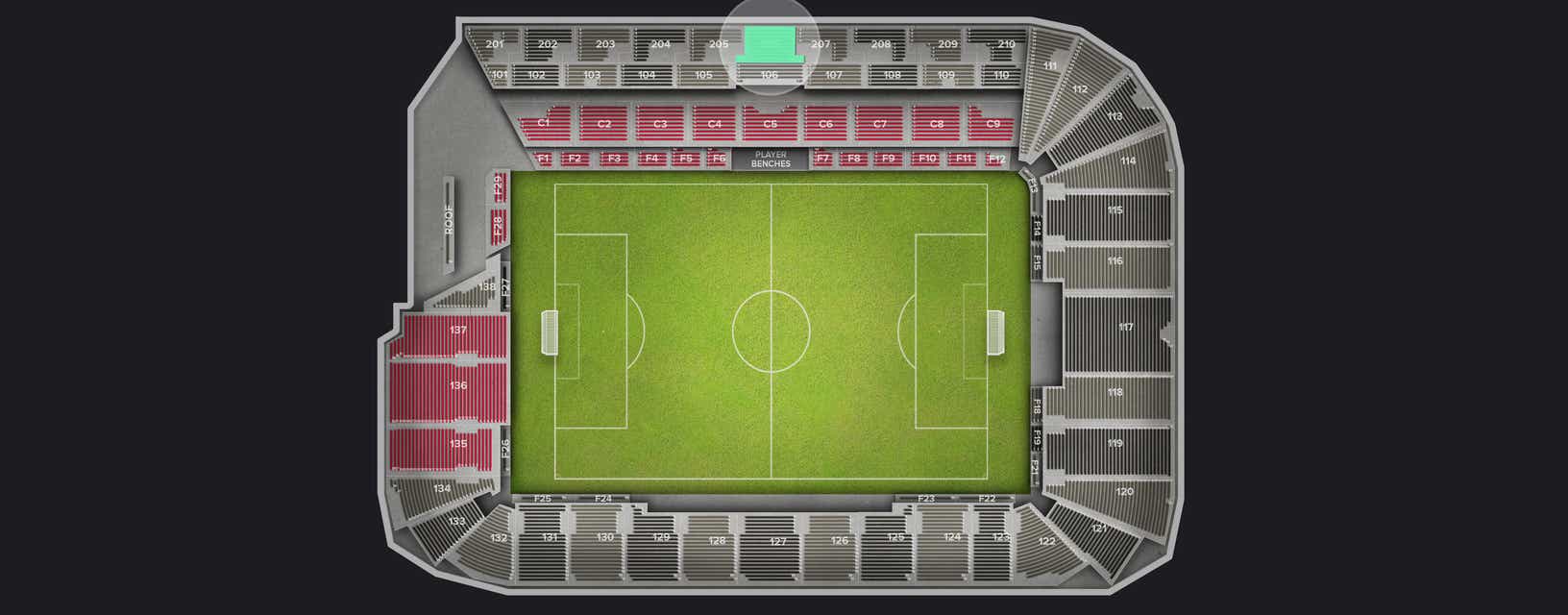 Seat view from Upper Sideline