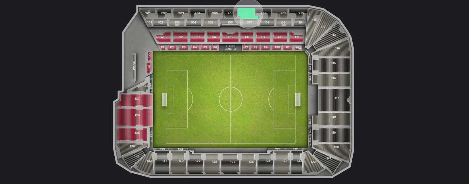 Seat view from Upper Sideline