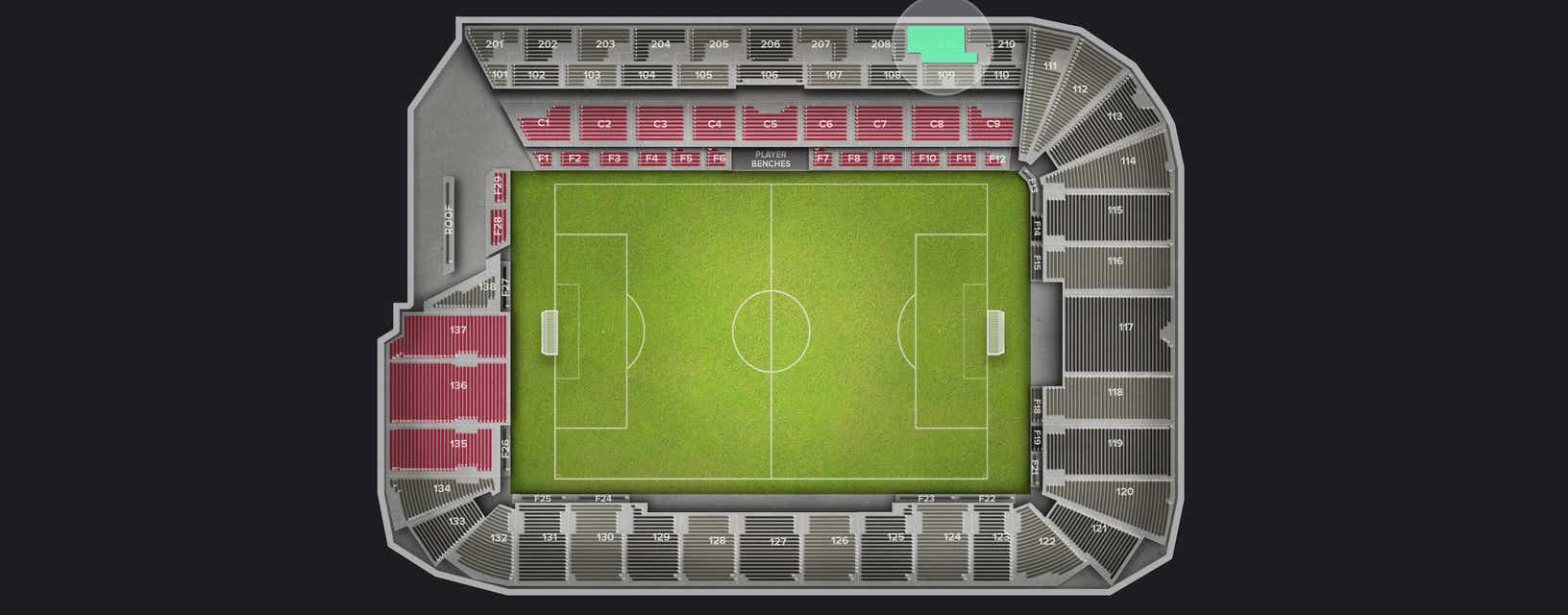Seat view from Upper Sideline