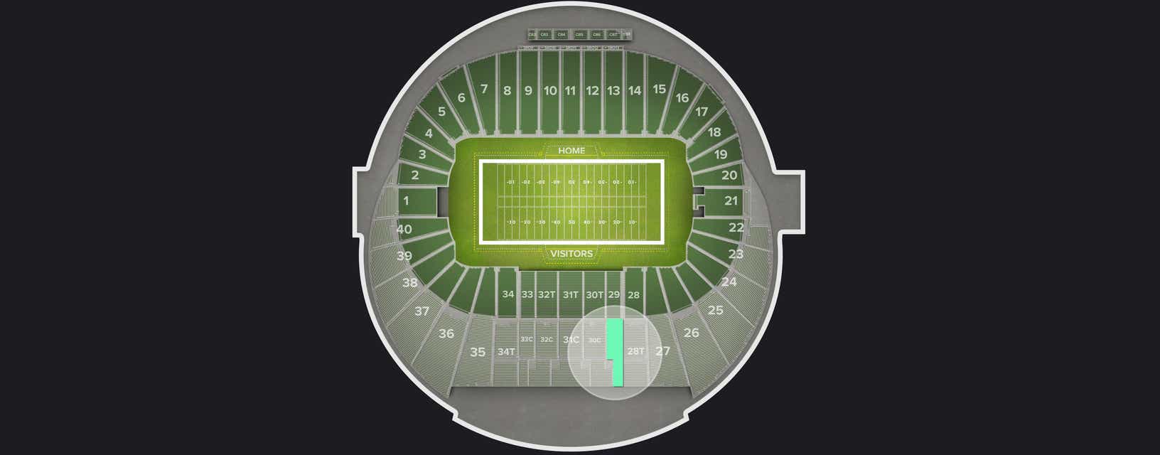 Seat view from Preferred Sideline