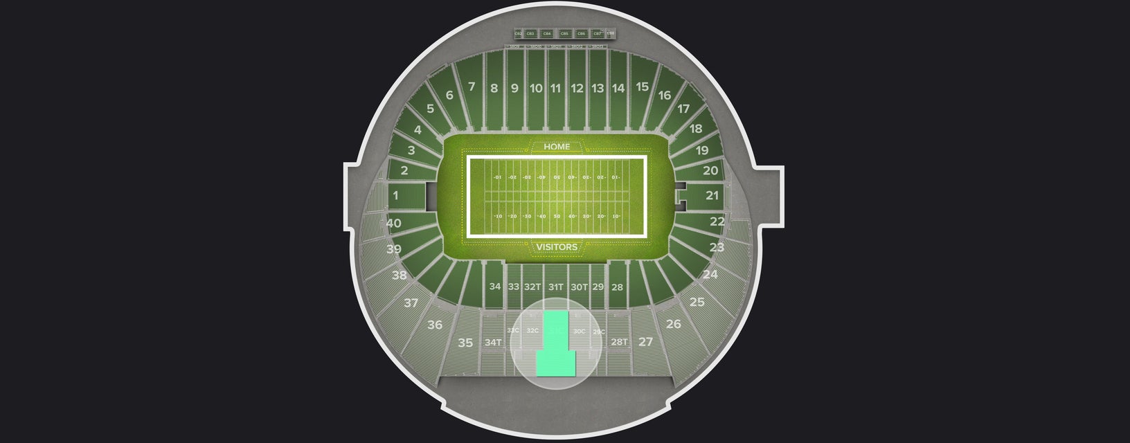 Seat view from Preferred Sideline